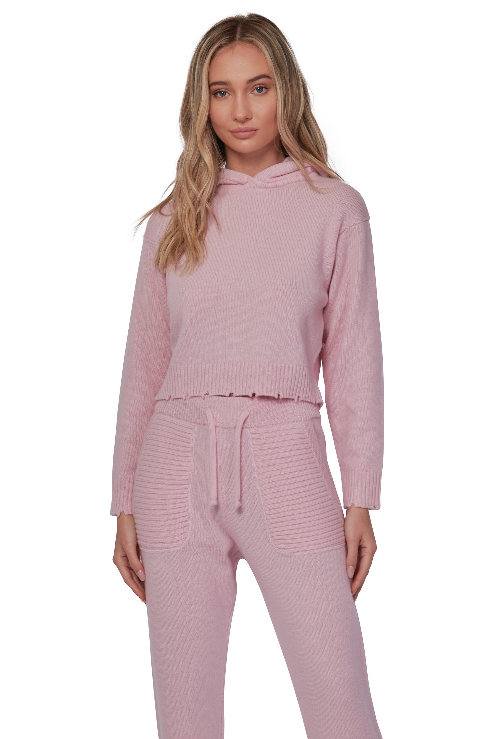 Hibiscus Crop Cashmere Hoodie